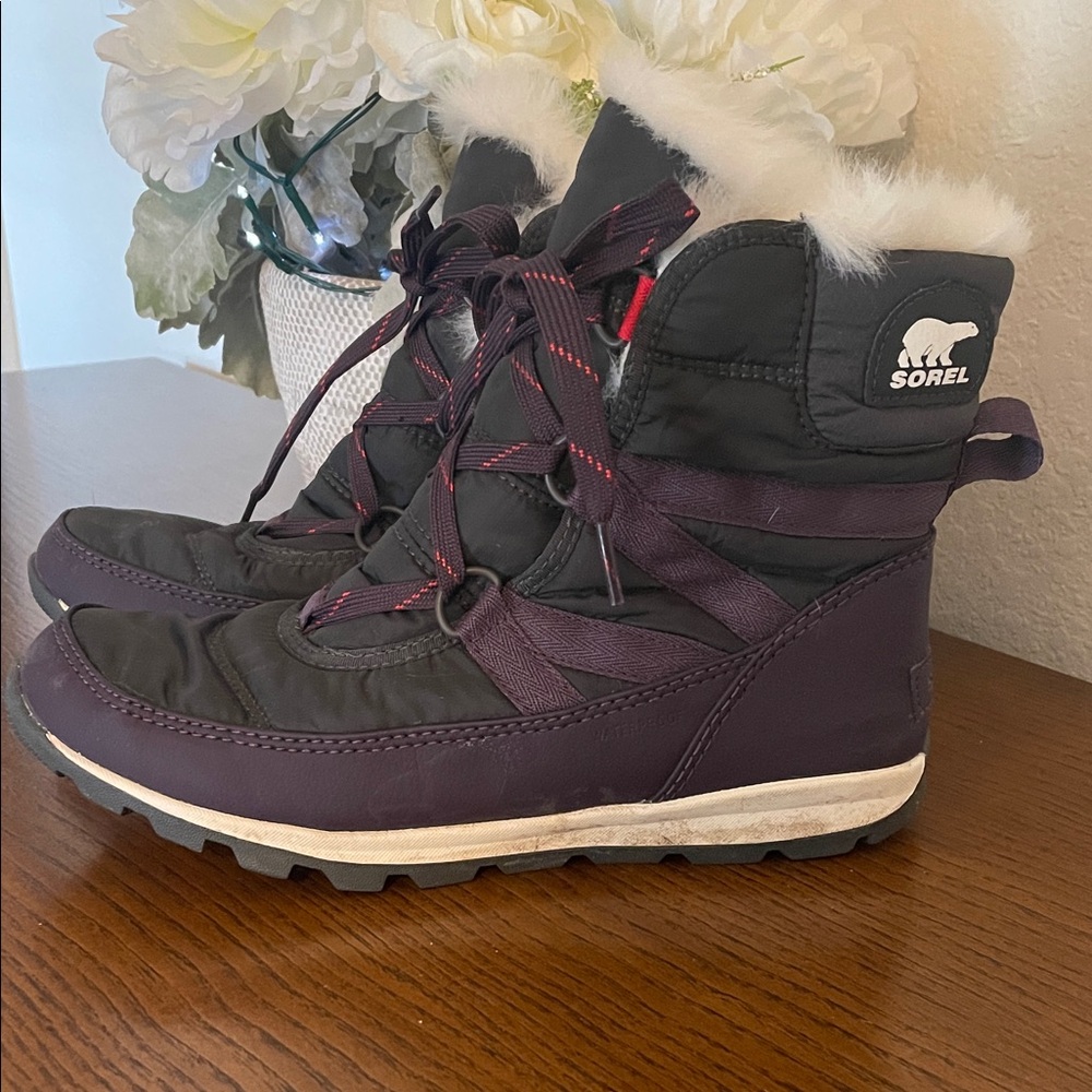 Sorel Women's Black and Purple Winter Boots